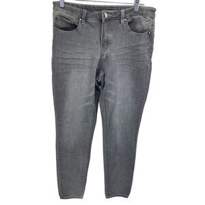 Tribal Womens Skinny Jeans Mid Rise Denim Stretch 5 Pocket Gray Size 8